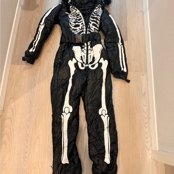Dolls Kill Black and White Skeleton Jumpsuit - Picture 3 of 3